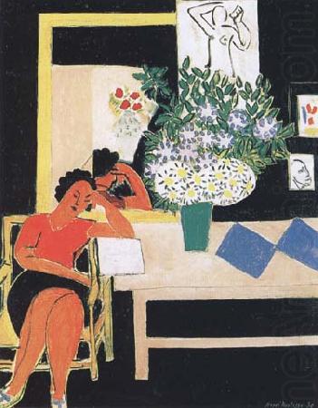 Henri Matisse Reader on a Black Background(The Pink Table) (mk35) china oil painting image